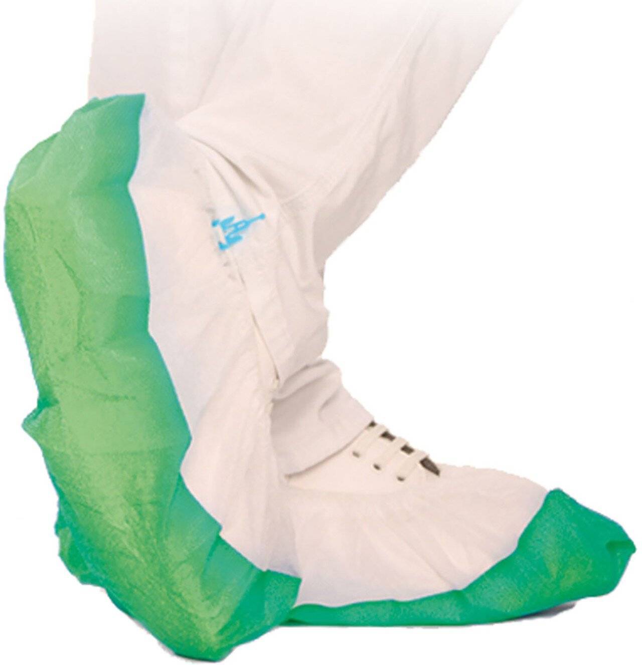 Hygostar Überschuh mit CPE Laufsohle, weiß/grün 70 Stück/Pack, 44cm, für HYGOMAT-0