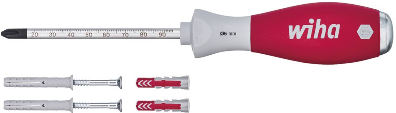 Dübellochschläger Set SoftFinish® mit Dübeln mit 6 mm Rundklinge 5-tlg. (41289)-0