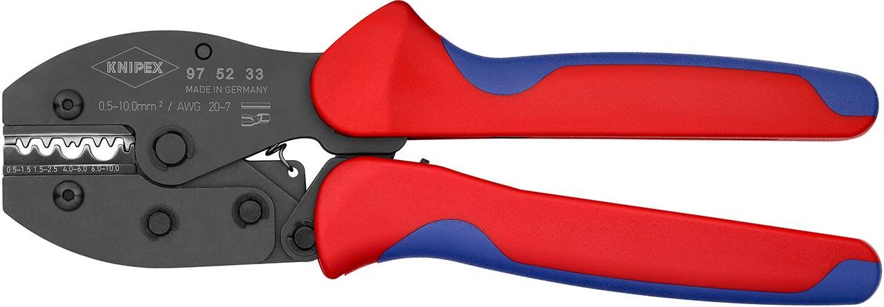 KNIPEX 97 52 33 SB PreciForce® Crimpzange mit Mehrkomponenten-Hüllen brüniert 220 mm (SB-Karte/Blister)-0