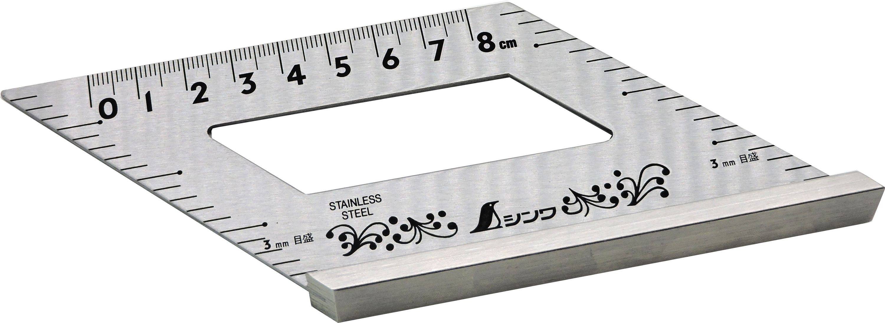Shinwa 12595 Gehrungswinkel 45° mit Anschlag by FAMEX (62060) Anschlagwinkel Winkelmesser - aus Edelstahl-1
