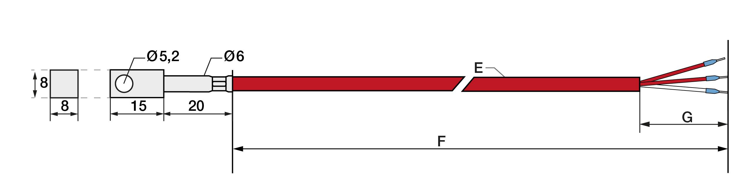 Pt100 Kl. A 4L Anlegefühler 2m Silikon-1