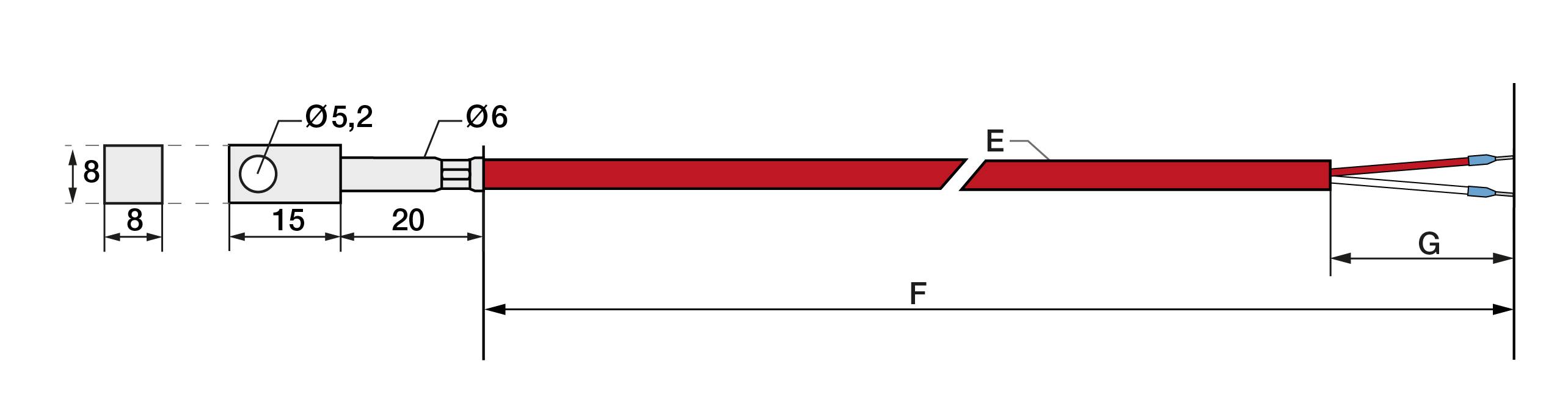 Pt100 Kl. B 3L Anlegefühler 5m Silikon-1