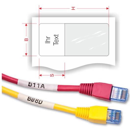 Selbstlaminierende Kabeletiketten, für Kabel ø: 2,7 - 5,1 mm, M4-49-427-3