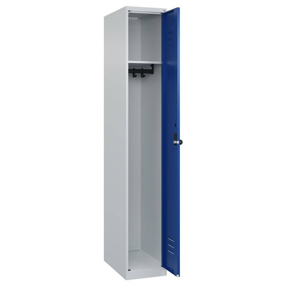C+P Umkleidespind Classic PLUS bodenstehend, 1 Abteil, 1850x300x500mm, lichtgrau/enzianblau-1
