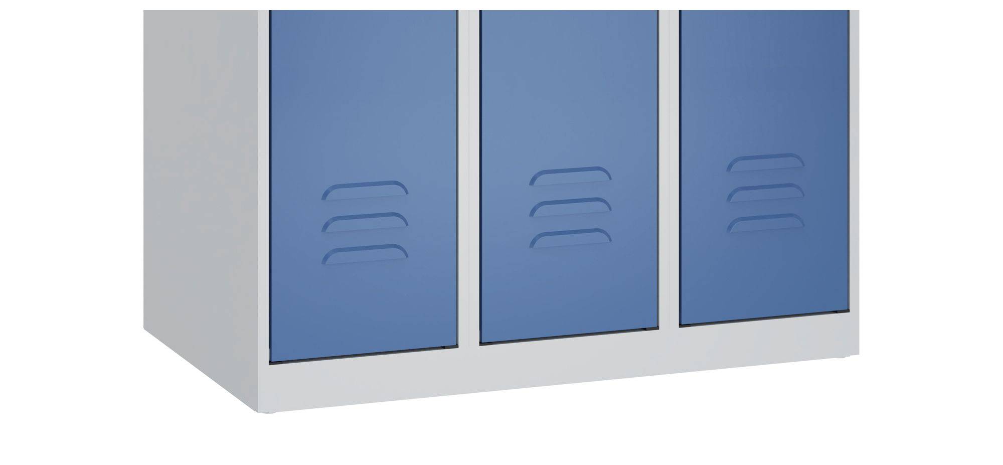 C+P Umkleidespind Classic PLUS bodenstehend, 1 Abteil, 1850x300x500mm, lichtgrau/enzianblau-2
