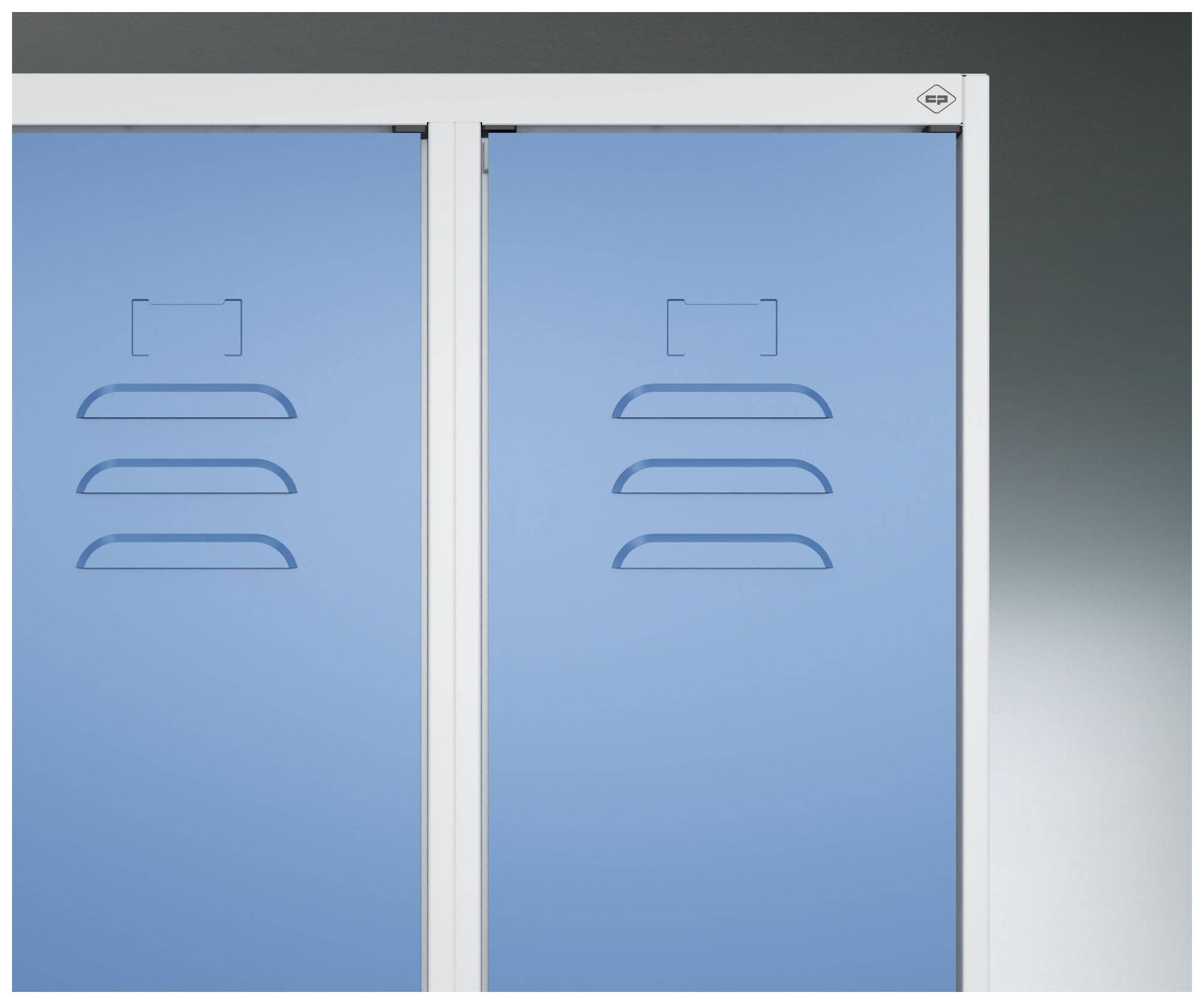 C+P Umkleidespind Classic PLUS bodenstehend, 1 Abteil, 1850x300x500mm, lichtgrau/enzianblau-3
