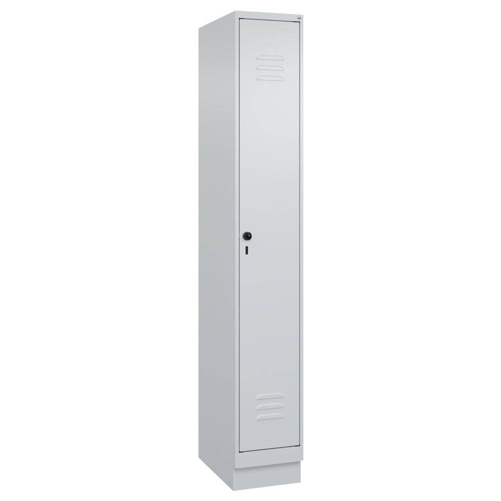 C+P Umkleidespind Classic PLUS auf Sockel, 1 Abteil, 1950x300x500mm, lichtgrau