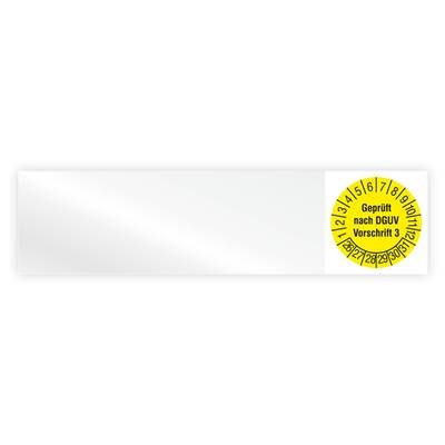 Kabelprüfplakette, Geprüft nach DGUV Vorschrift 3, Jahr 2026, Vinylfolie, 100 x 25 mm, Heft-0