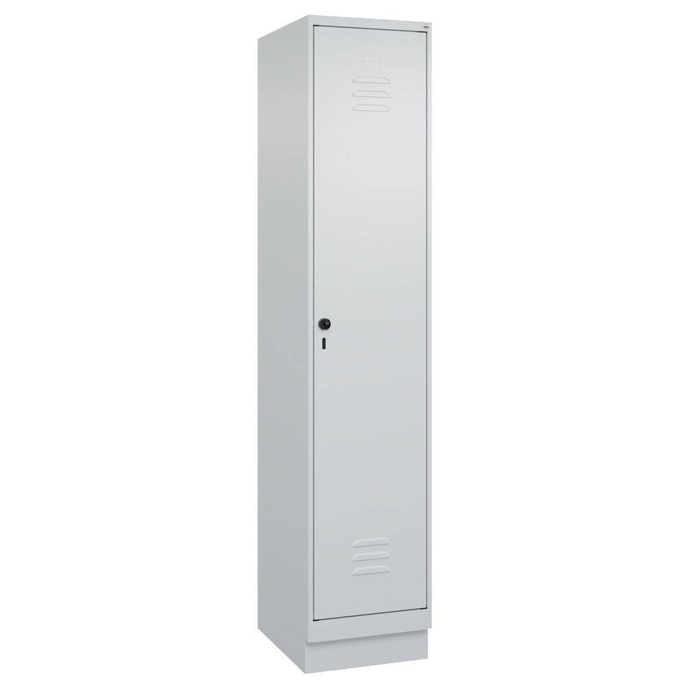 C+P Umkleidespind Classic PLUS auf Sockel, 1 Abteil, 1950x400x500mm, lichtgrau