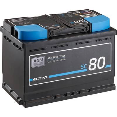 ECTIVE 12V 80Ah AGM Semi Cycle Versorgungsbatterie Wohnmobil Batterie Akku  kaufen