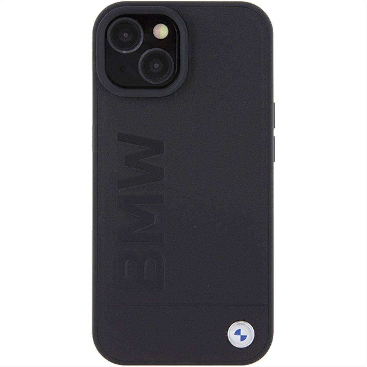 BMW Apple iPhone 15 Plus Schutzhülle Case Cover Etuis Leather Hot Stamp Schwarz-2