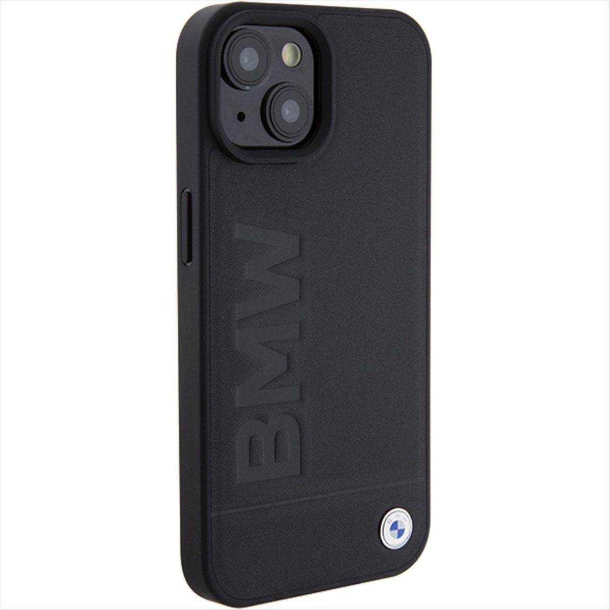 BMW Apple iPhone 15 Plus Schutzhülle Case Cover Etuis Leather Hot Stamp Schwarz-3