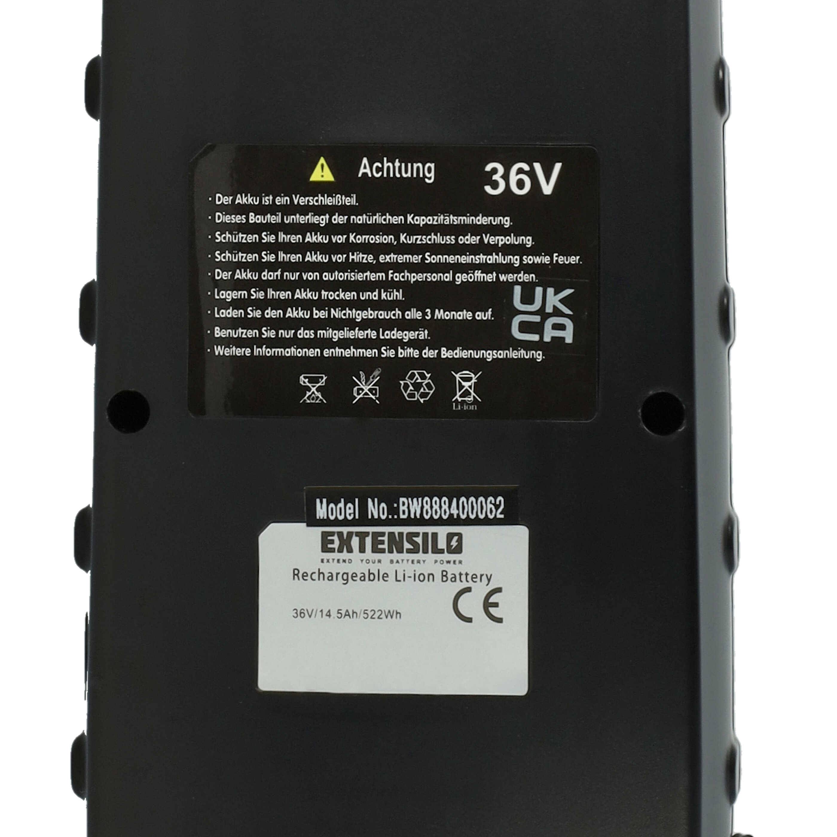 EXTENSILO Akku kompatibel mit Haibike Sduro AllMtn PRO | Sduro Enduro, Sduro Fulllife, Sduro Fullsix E-Bike (14,5 Ah, 36-4