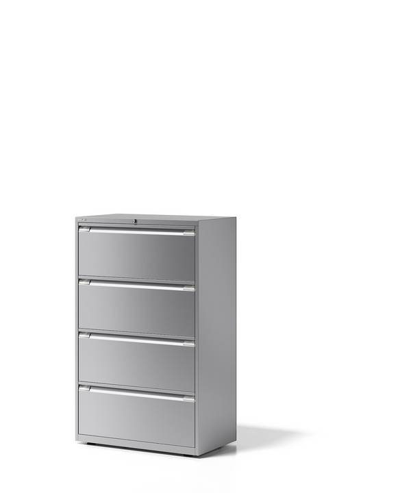 Hängeregistraturschrank Essentials, 4 Hängeregistratur à H 304 mm, Farbe silber