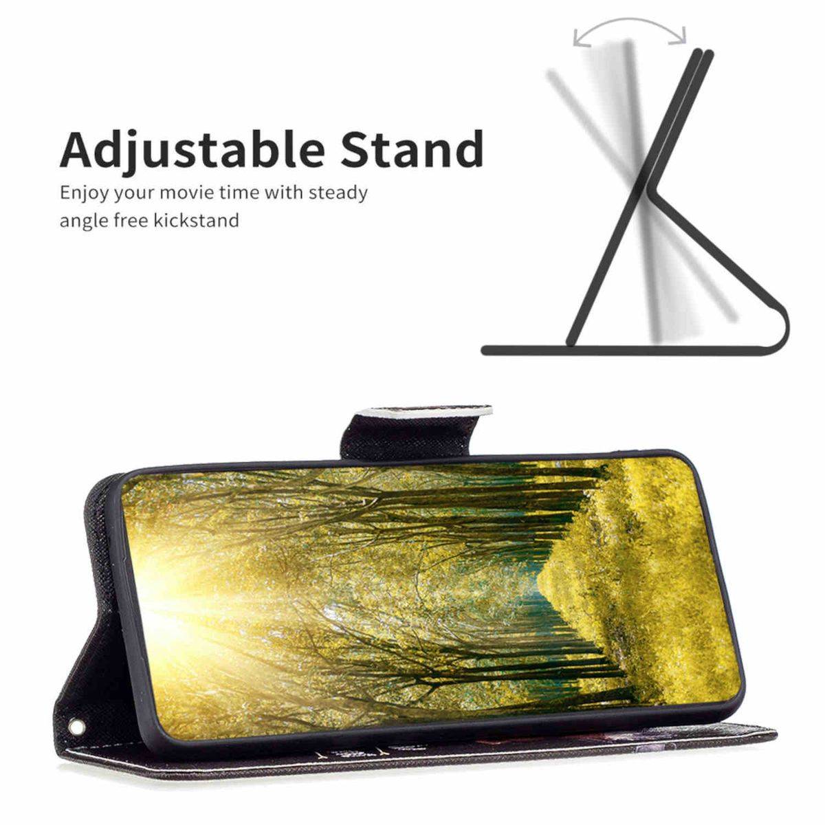 Für Apple iPhone 15 Plus Kunst-Leder Book Handy Tasche Motiv 6 Hülle Etuis-3