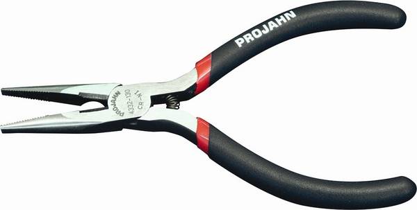 Projahn Elektronik Flachrund-/Kettenzange aus Werkzeugstahl 130 mm lang