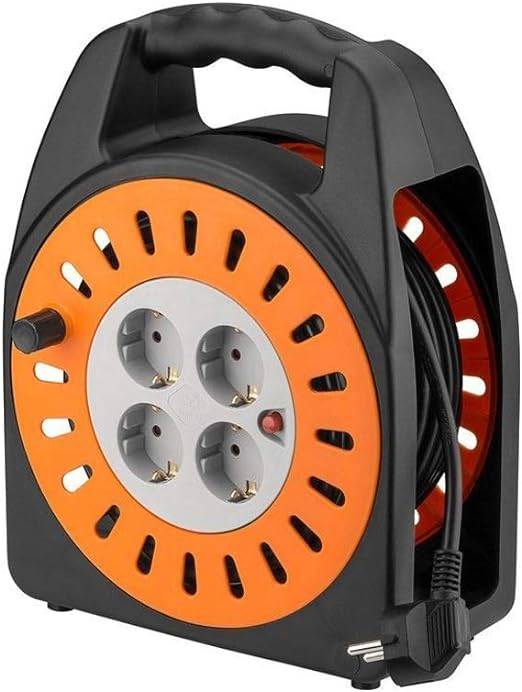 Goobay 71355 Kabeltrommel Kabelbox 4fach Steckdose IP20 Kabelrolle Kabelaufwickler Innenbereich Verlängerungskabel 25m-0