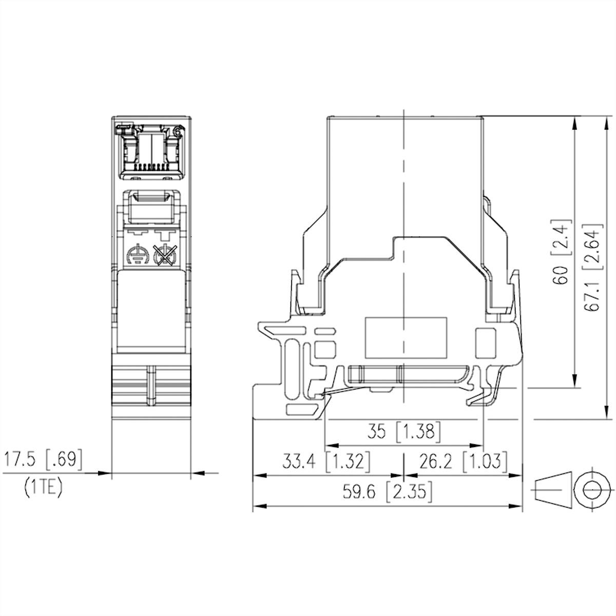 Metz Connect 1401206113KE Netzwerkdose Hutschiene CAT 6 Lichtgrau  