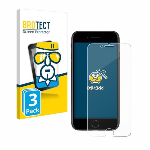 3x BROTECT Schutzglas für Apple iPhone SE 2 / SE 3 Echtglas 9H klar transparent