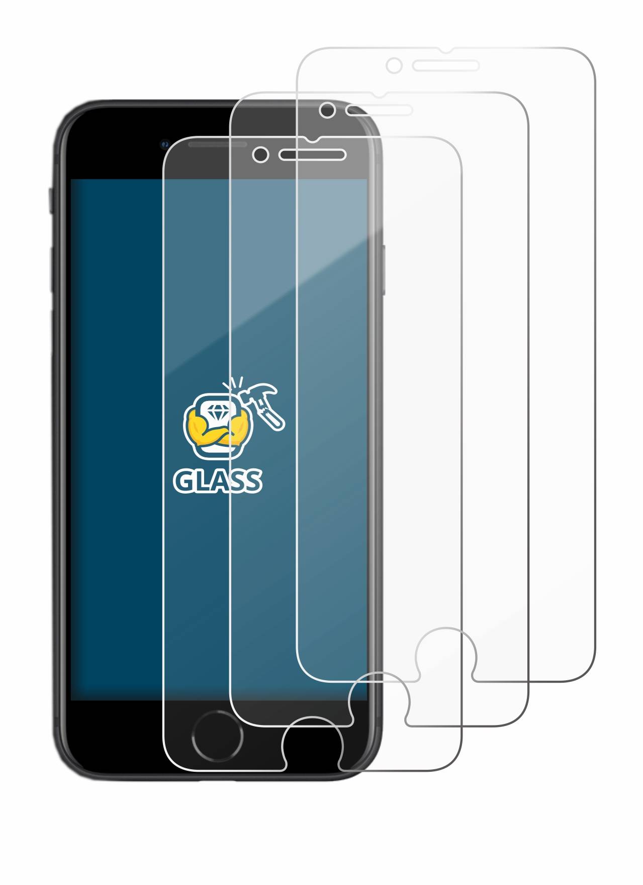 3x BROTECT Schutzglas für Apple iPhone SE 2 / SE 3 Echtglas 9H klar transparent-1