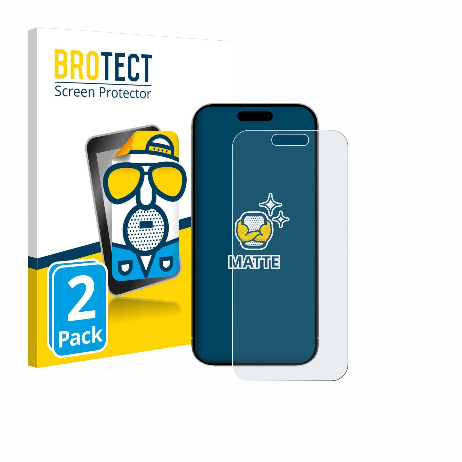 2x BROTECT Schutzfolie für Apple iPhone 15 / 15 Pro Folie Matt Entspiegelt-0