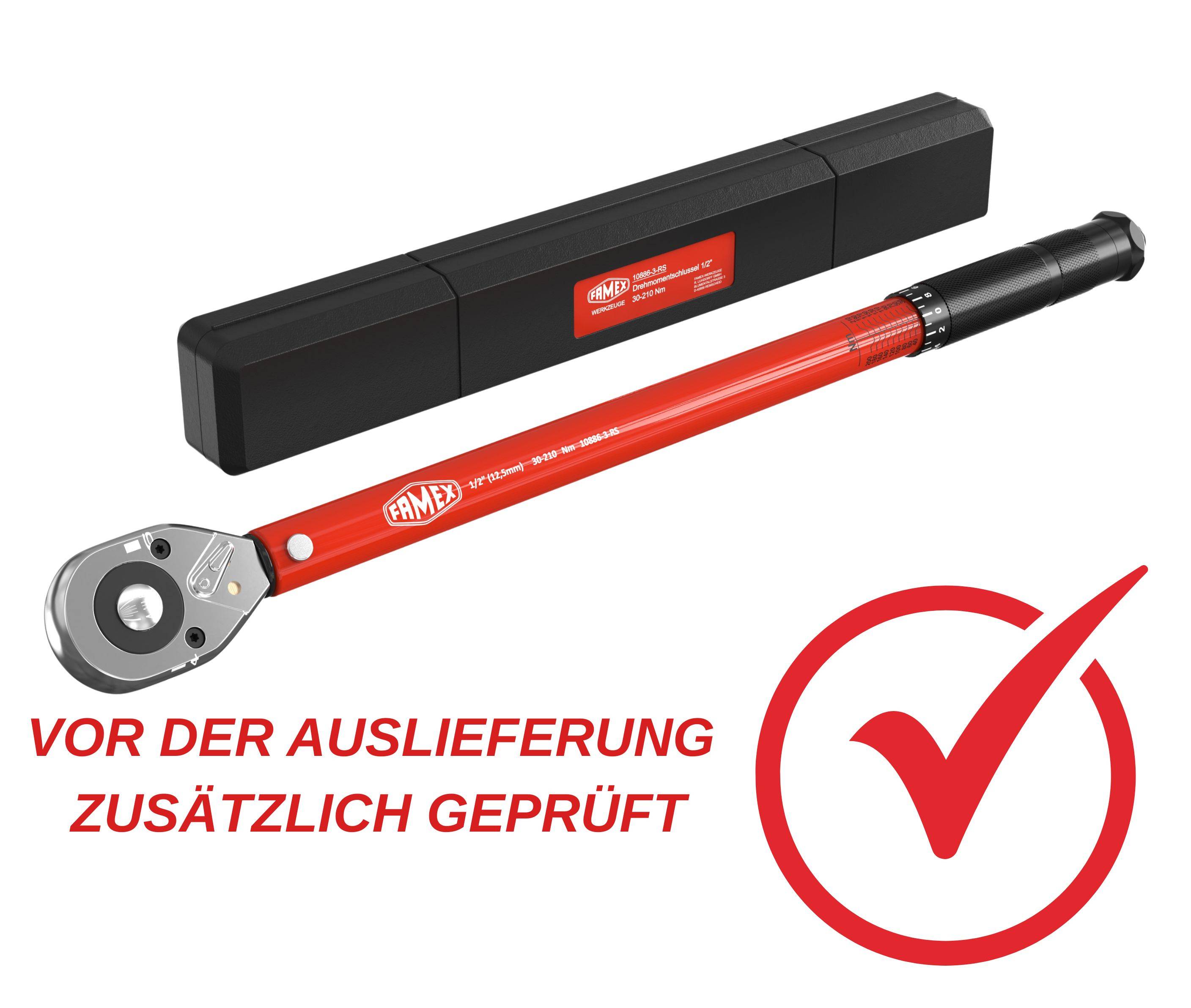 FAMEX 10886-3-RS-KS Drehmomentschlüssel Set 1/2 Zoll (12,5mm) 30-210 Nm - mit Spezial-Einsätze für Radschrauben-2