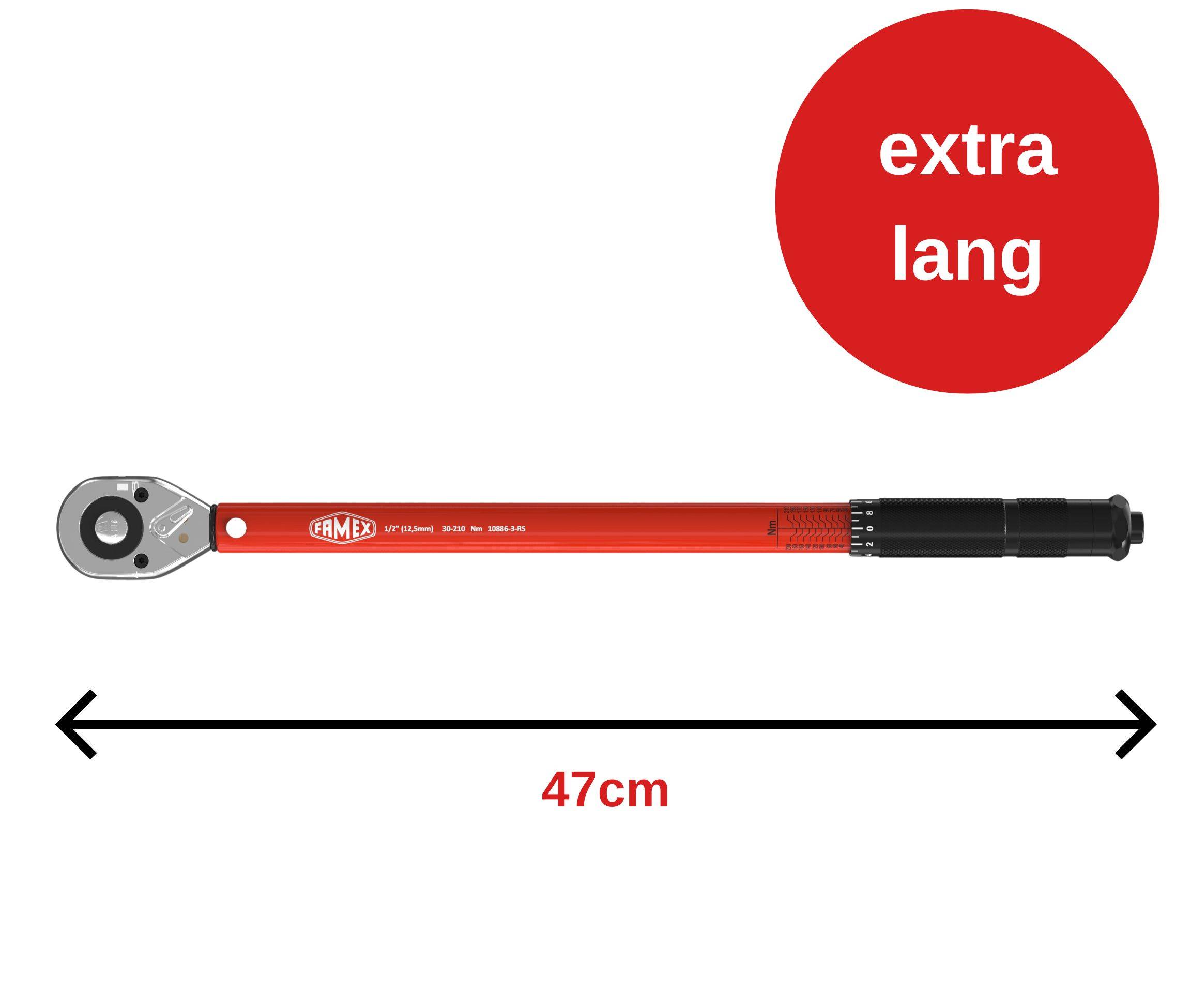 FAMEX 10886-3-RS-KS Drehmomentschlüssel Set 1/2 Zoll (12,5mm) 30-210 Nm - mit Spezial-Einsätze für Radschrauben-3