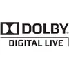 'Dolby Digital Live' Logo mit stilisiertem D-D-Design, schwarz-weißer Text.