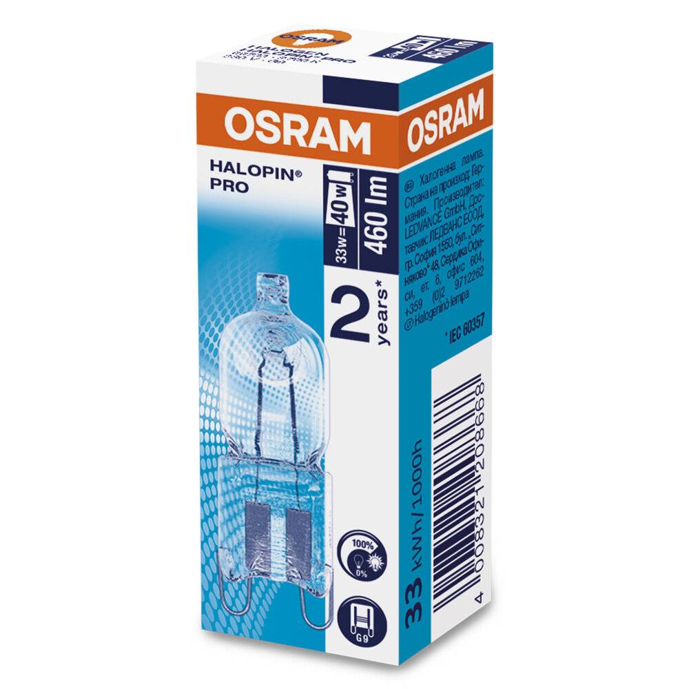 Symbolbild für OSRAM Halogen EEK: G (A - G) G9 43.0 mm 230 V 33 W Warmweiß Stiftsockel dimmbar 1 St.