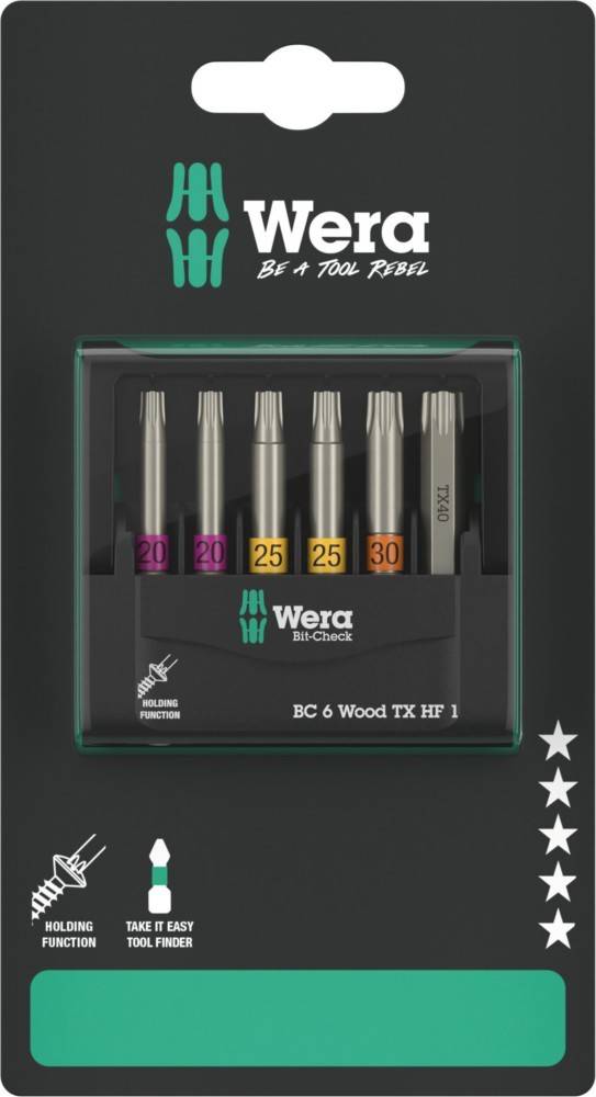 Wera Werk Bit-Check 6 Wood 05073639001-0