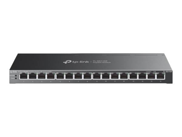 TP-Link TL-SG116P V1 - Switch - unmanaged - 16 x 10/100/1000 (PoE+)