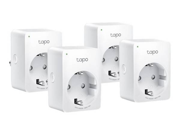 TP-LINK - Tapo P110 V1 - Smart-Stecker - mini - kabellos - 802.11b/g/n - 2.4 Ghz (Packung mit 4)