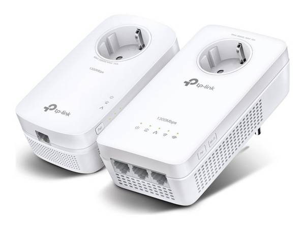 TP-Link TL-WPA1300P KIT V4 - Wi-Fi Kit - Powerline Adapterkit 3-Port-Switch - 1GbE, HomePlug AV (HPAV)