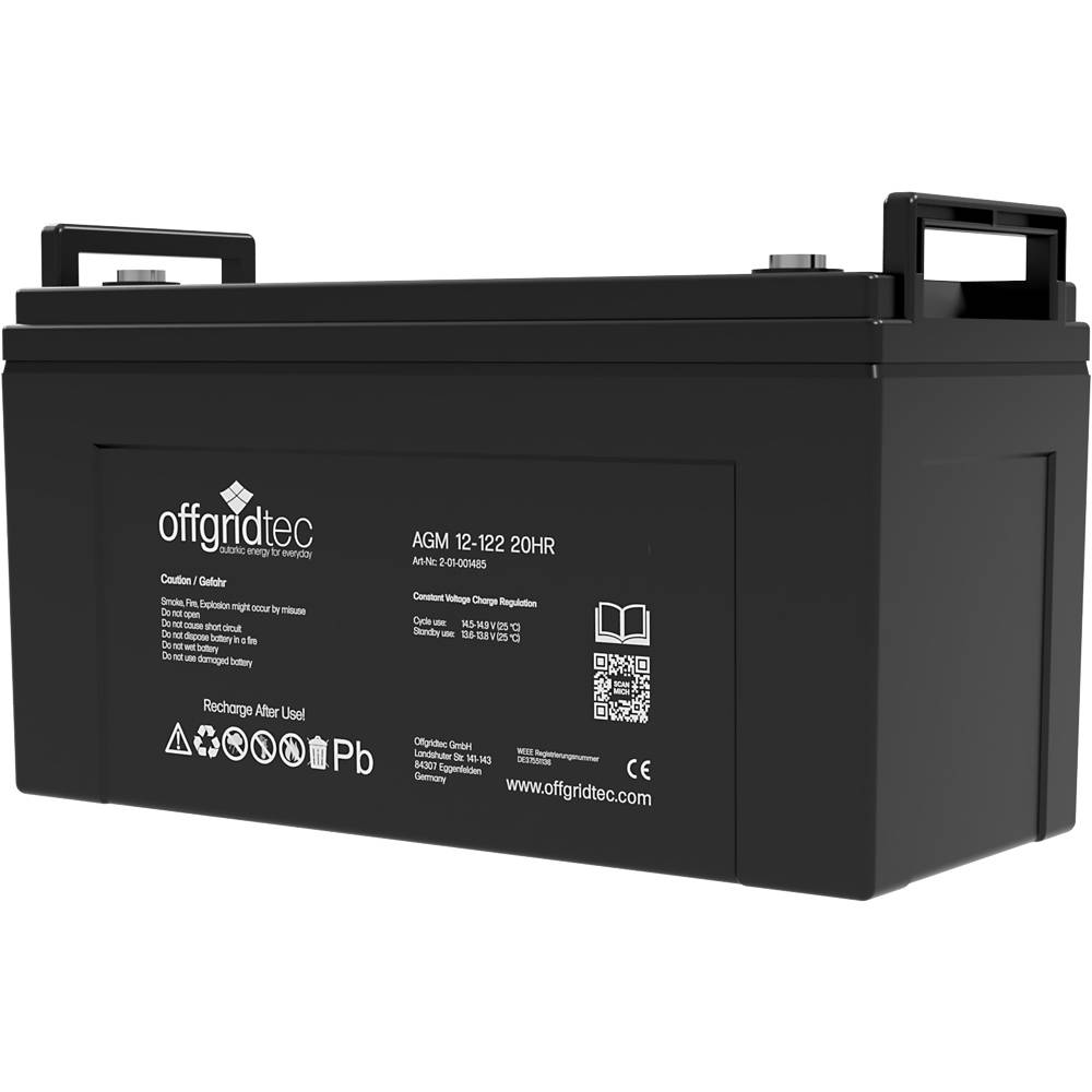 Offgridtec® AGM 122Ah 20HR 12V Solar Batterie Akku extrem zyklenfest-1