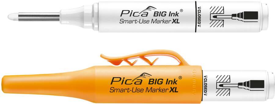 Permanent-Tieflochmarker PICA BIG Ink Smart Use Marker XL 170/52 Farbe weiß Strichstärke 2 - 4 mm-0