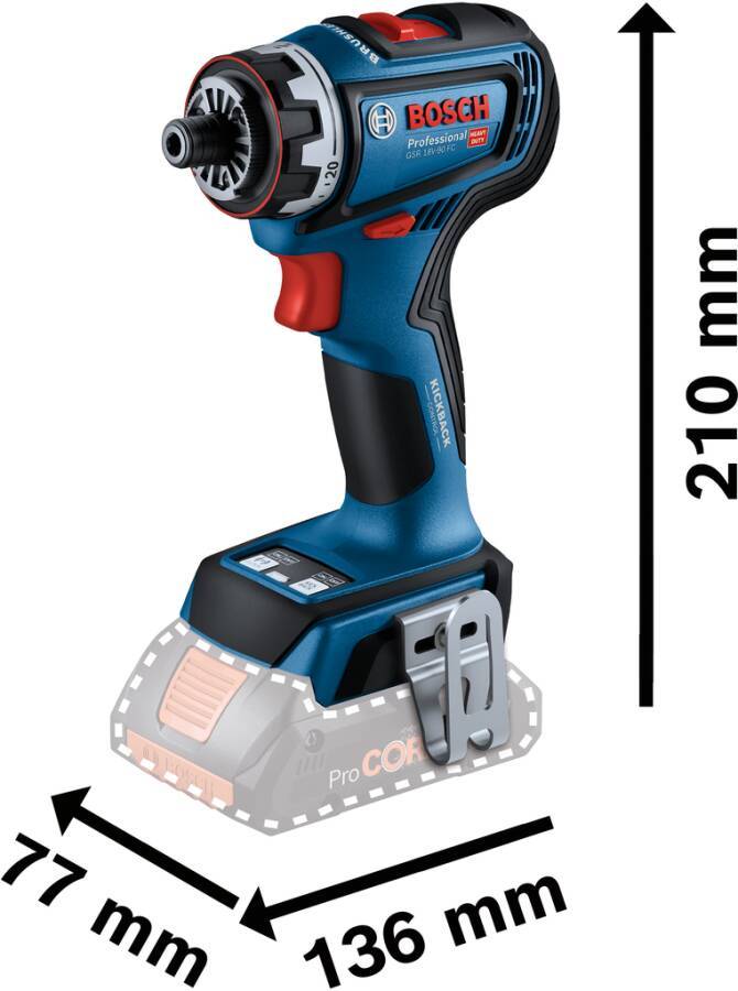 Bosch GSR 18V-90 FC PROFESSIONAL, Handbohrmaschine, SDS Plus, Bürstenlos, 1,3 cm, 2100 RPM, 1 cm-2
