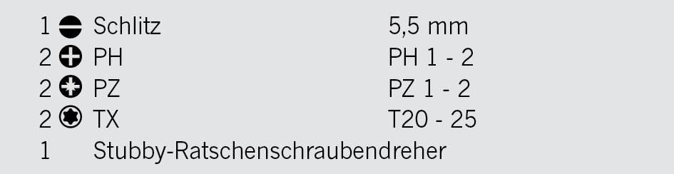 Projahn Display 12x Stubby-Ratschenschraubendreher magnetisch 6,3 (1/4") und 7 Bits-3