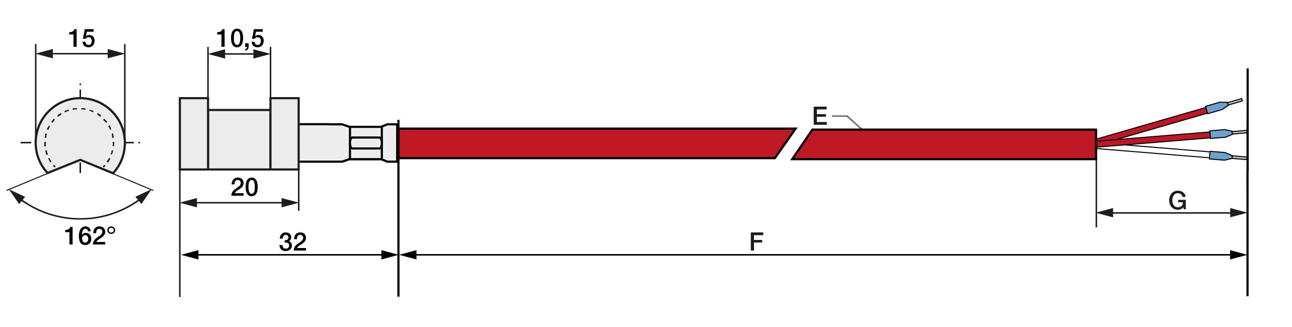 Pt100 Kl. B 2L Rohranlegefühler 5m Silikon-1