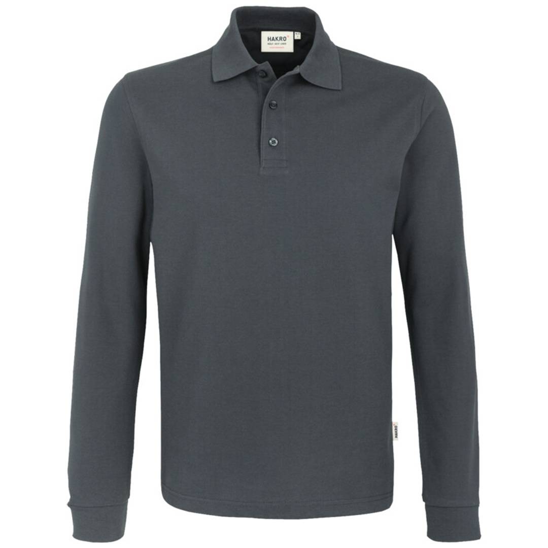 HAKRO Langarm Poloshirt Performance Herren #815 Gr. 4XL anthrazit
