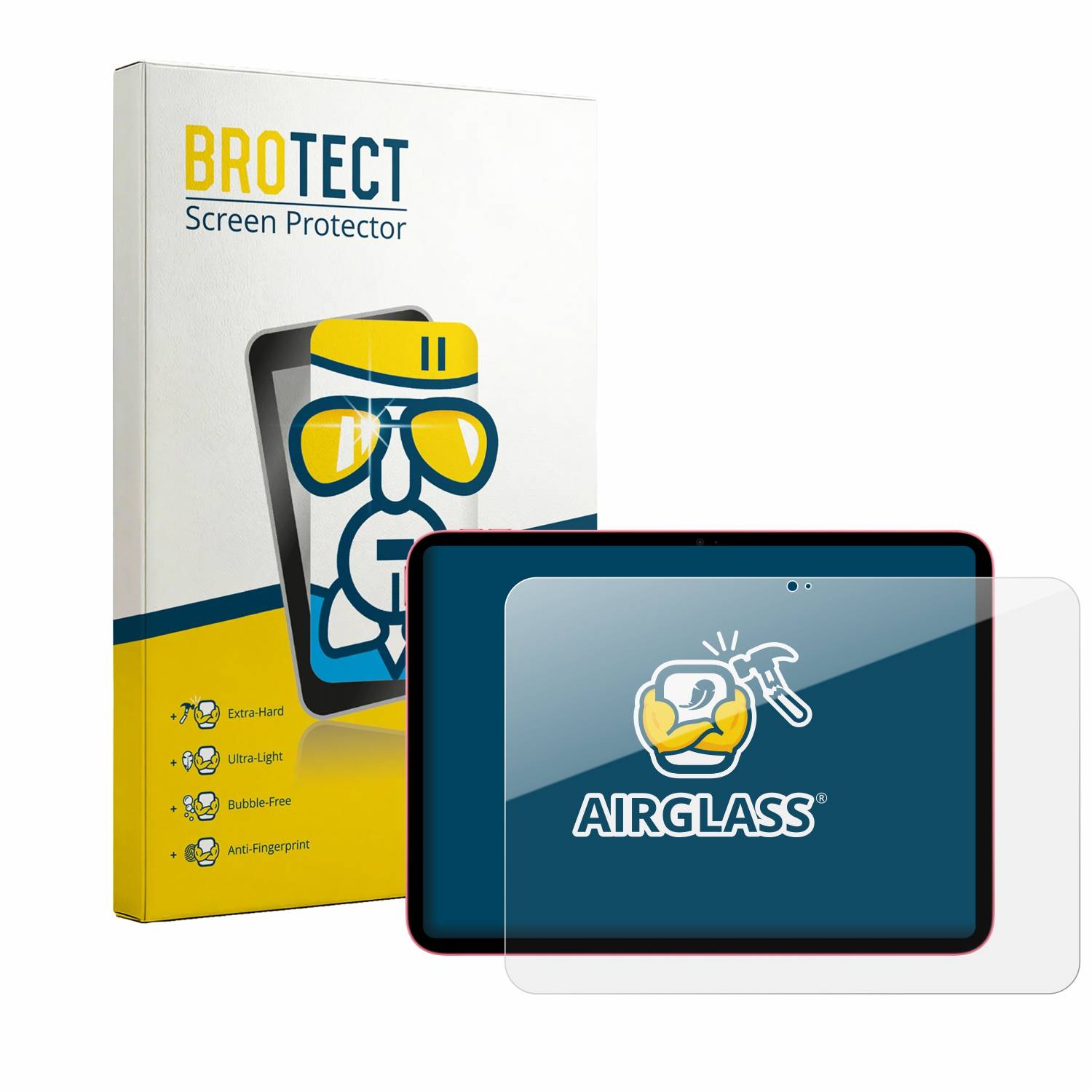 BROTECT Schutzglas für Apple iPad 10.9" WiFi 2022 (10. Gen.) Schutzfolie Panzer Folie Glas Display Schutz klar-0