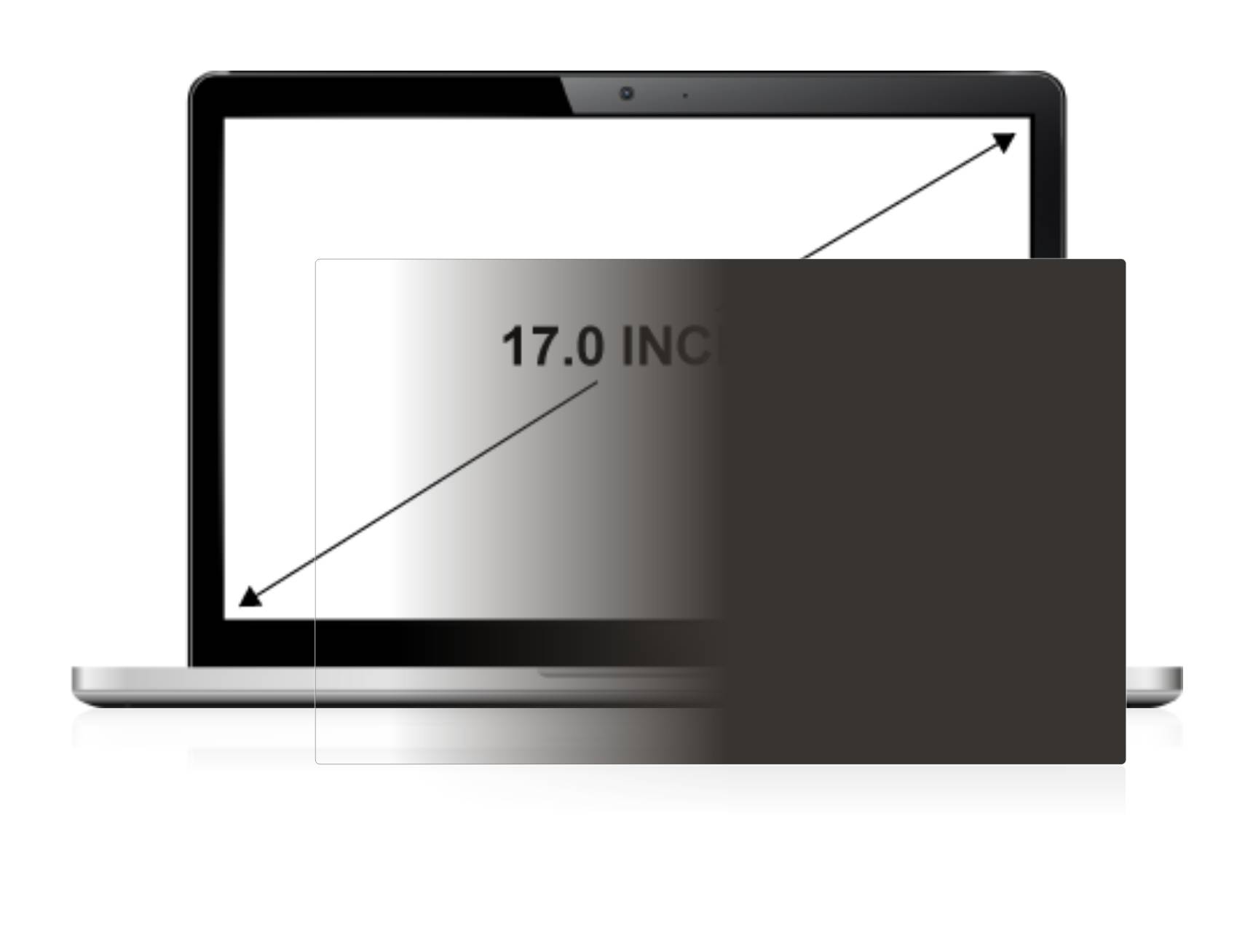 upscreen Spy Shield Clear Premium Blickschutzfolie für Notebooks mit 17 Zoll Displays [368-1