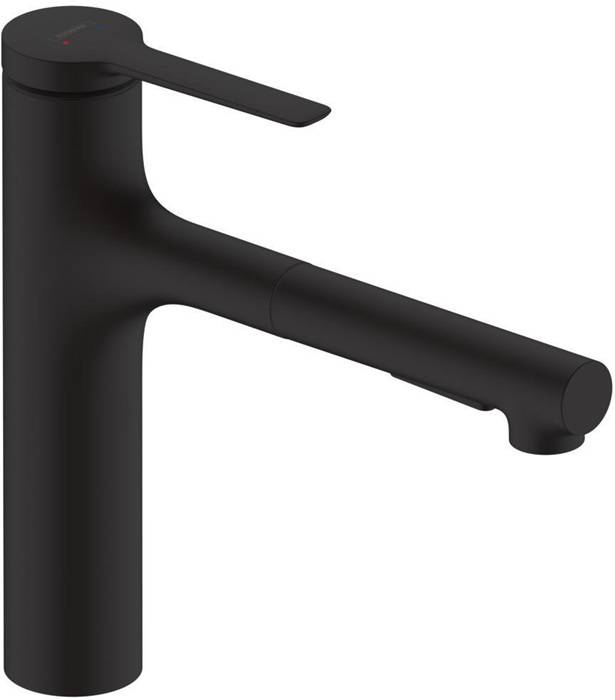 HG Einhebel-Spültischmischer Zesis M33 160, Ausziehbrause, 2 jet mattschwarz-0