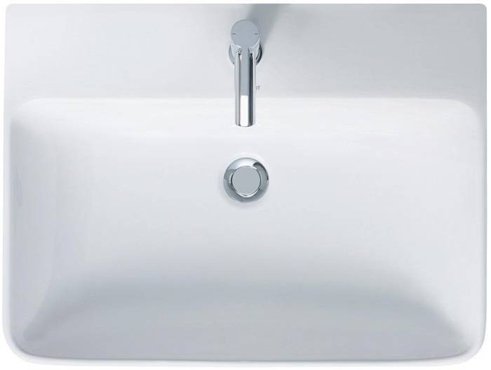 Duravit Waschtisch ME by Starck m ÜL m HLB 650x490mm 1 HL we sdm WG