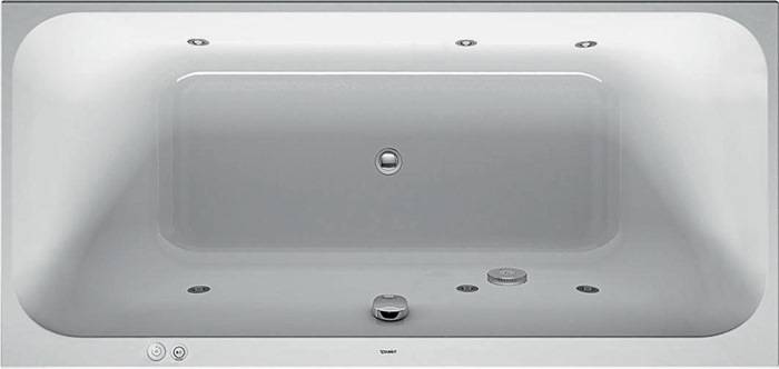 Duravit Rechteck-Whirlwanne HAPPY D.2 260 l 190x90 we 2 RS Jet-Syst