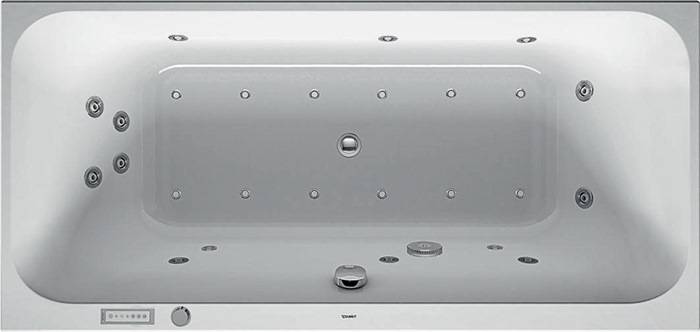 Duravit Rechteck-Whirlwanne HAPPY D.2 260 l 190x90 we 2 RS Combi-Syst E-0