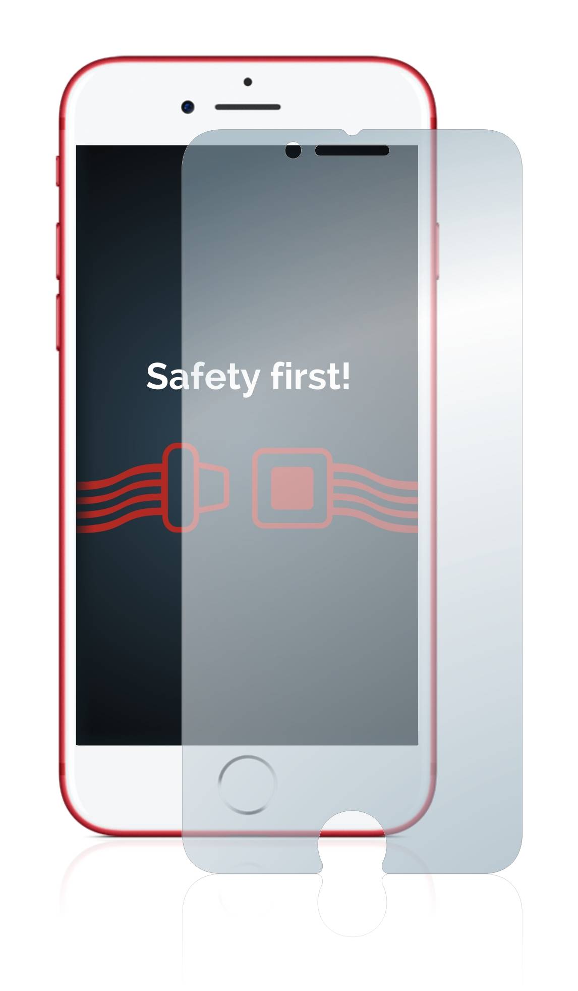 Savvies Panzerglas für Apple iPhone 7 Red Echtglas 9H-Härte Schutzglas Klar-3