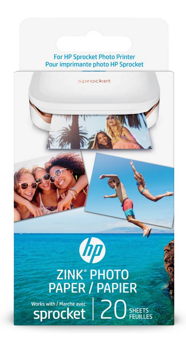 HP Sprocket 2 x 3 in (5 x 7.6 cm) Photo Paper-20 sheets, Glanz, 290 g/m², Tintenstrahl, 5x7.6 cm, 2x3", 10 Blätter