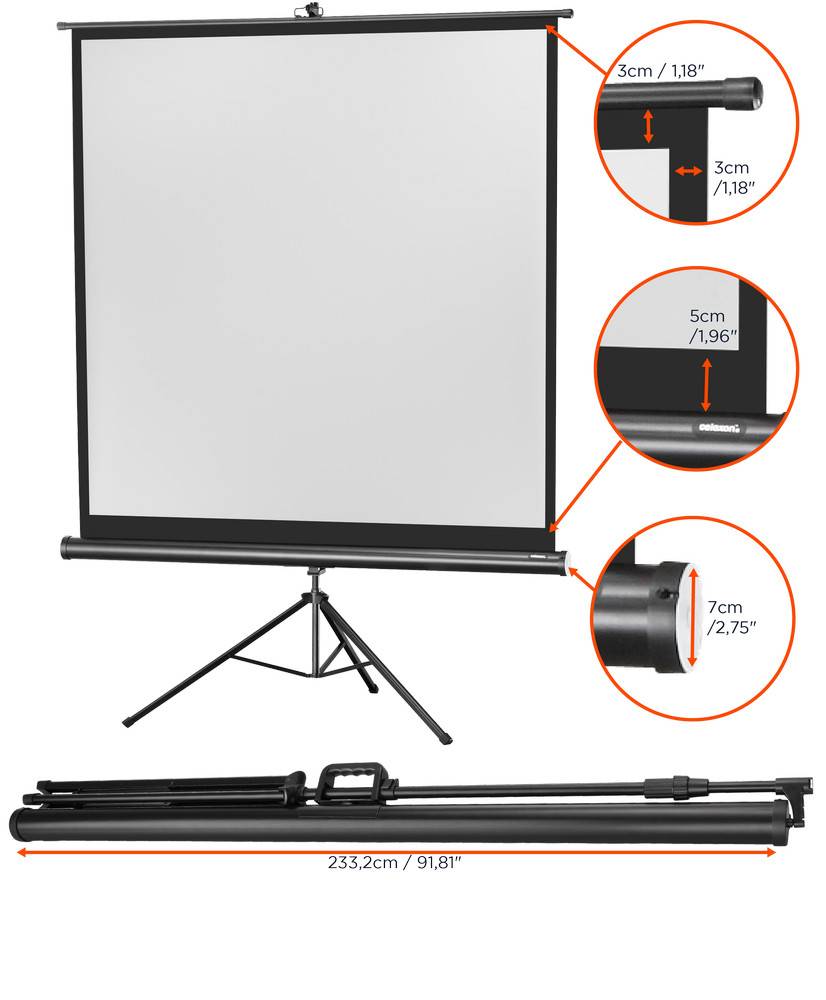 celexon Stativleinwand Economy 219 x 219 cm-2