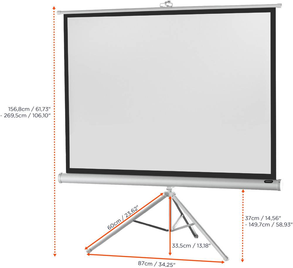 celexon Stativleinwand Economy 133 x 100 cm - White Edition-3