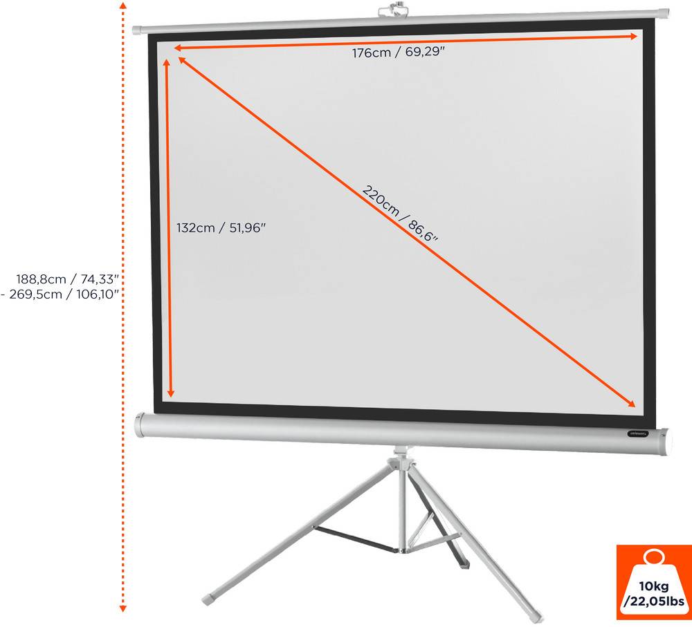 celexon Stativleinwand Economy 176 x 132 cm - White Edition-2